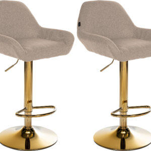 2er Set Barhocker Braga Gold Stoff