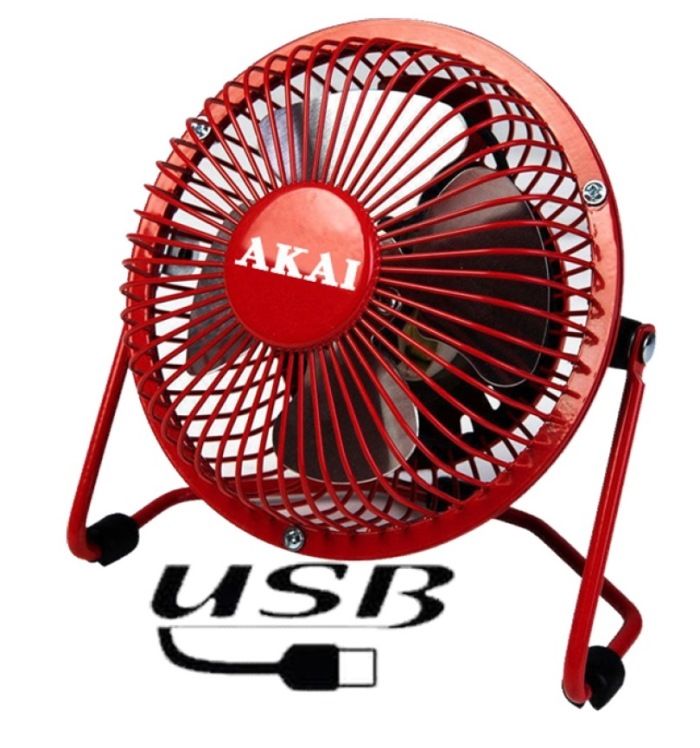 VENTILATORE Akai MINI DA TAVOLO 10CM 4 PALE (VE10USB) COLORI ASSORTITI