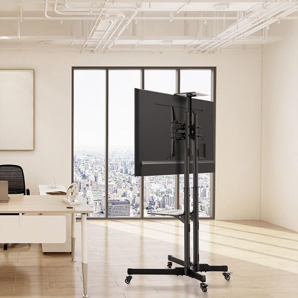 STAFFA  PAVIMENTO PER TV 37-70 LOAD 50KG 600X400 CON PIANO E RUOTE