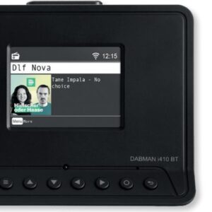 Telestar IMPERIAL DABMAN i410 BT. Radiotyp: Internet, Tunertyp: Analog & Digital, Unterstützte Bänder: DAB+, FM. Bildschirmdiagonale: 7,62 cm (3"). USB-Stecker: USB Typ-A. Produktfarbe: Schwarz, Internetradio Services unterstützt: Amazon Music, Calm Radio, Deezer, Napster, Qobuz, Soundmachine, Den Gezeiten unterworfen, Antennentyp: Extern. Energiequelle: AC, DC input Spannung: 5 V (22-239-10)