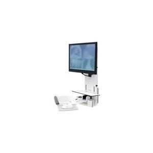Ergotron StyleView Sit-Stand Vertical Lift, Patient Room - Befestigungskit (Wandmontage, Tastaturarm, Handgelenkkissen, Maushalterung, vertikale Verstellschiene, Barcode-Scanner-Halter) für LCD-Display/Tastatur/Maus/Strichcodescanner - weiß - Bildschirmgröße: 61cm (24") - Montageschnittstelle: 100 x 100 mm, 75 x 75 mm (61-080-062)