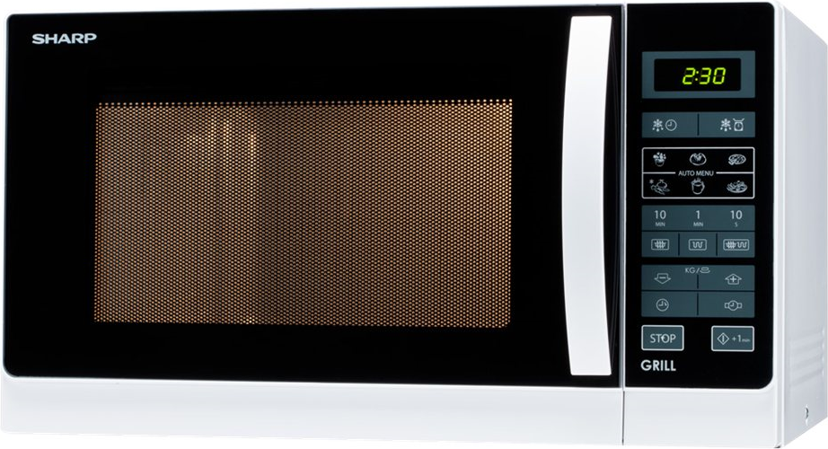 Sharp R-7429(W)W - Mikrowellenofen mit Grill - 25 Liter - 900 W - weiß