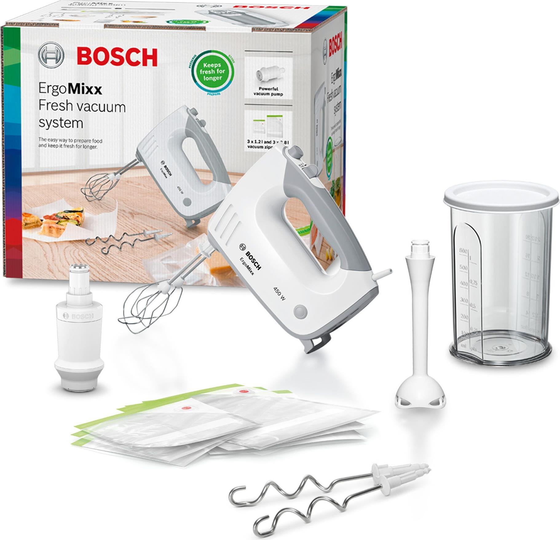 Bosch ErgoMixx - Handmixer - Weiß - Mischung - Kneten - Mixen - 1,3 m - 0,6 l - Tasten (MFQ364V0)