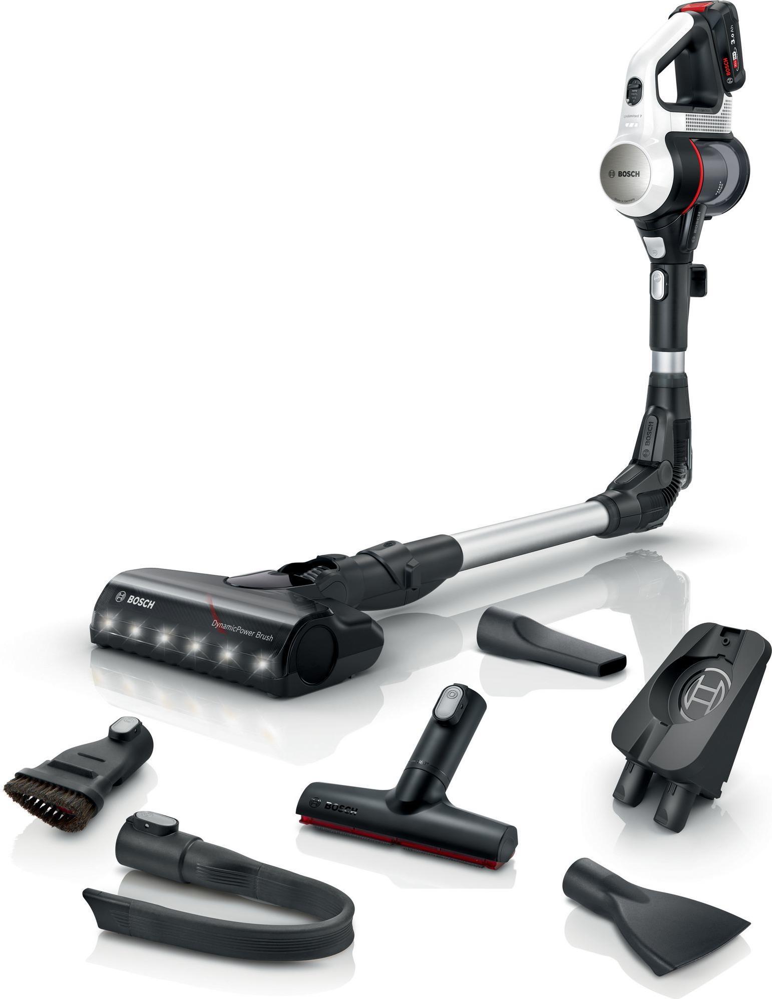 Bosch Unlimited 7 - Beutellos - Schwarz - Silber - Weiß - CE - EACEurasian - Morocco - New Singapore Safety Mark - Ukraine - VDE - Trocken - Filterung - Teppich - Harter Boden (BSS711W)