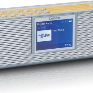 Lenco PDR-046 - Tragbares DAB-Radio - 6 Watt - weiß, Bamboo (A004884)