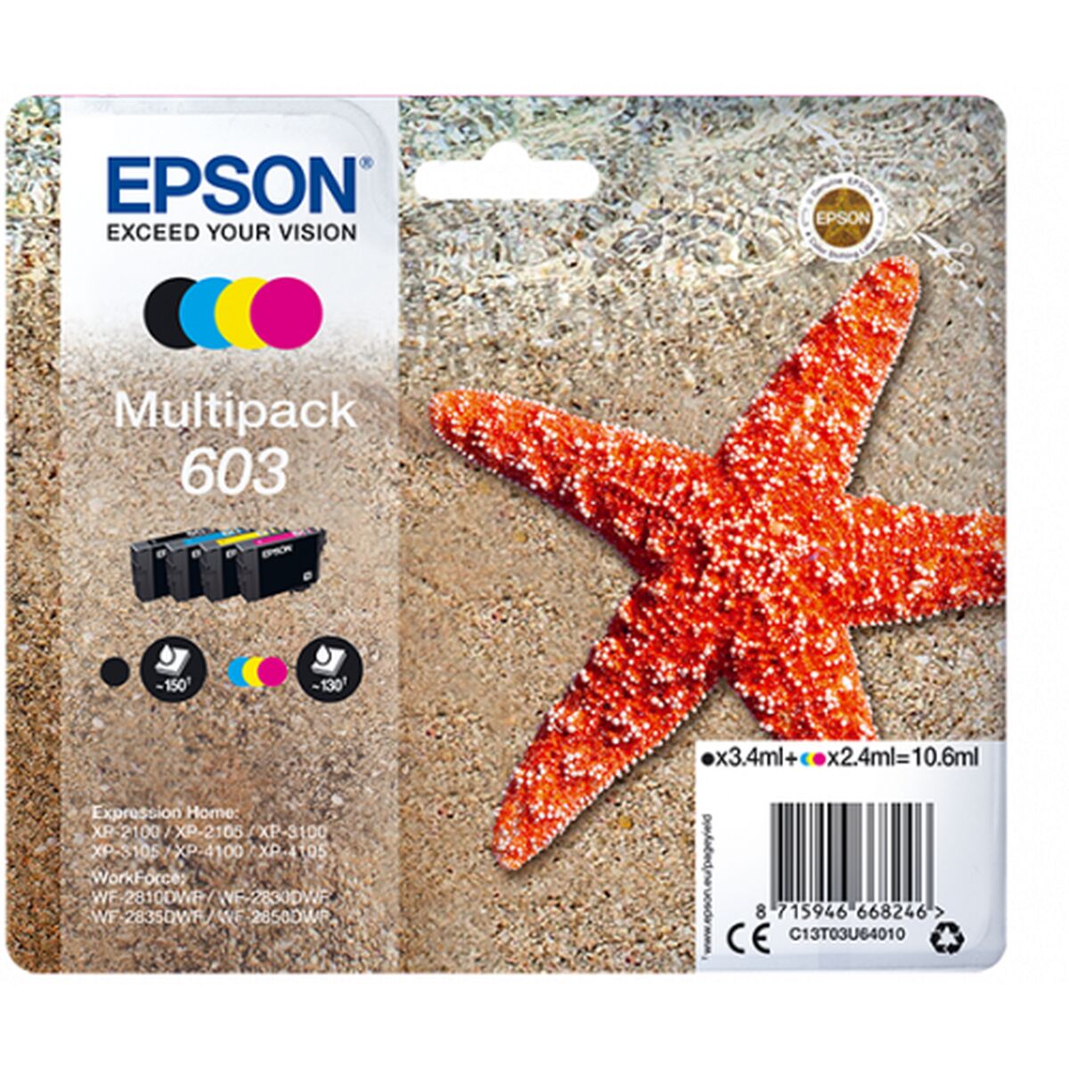 Cartuccia ad Inchiostro Originale Epson 603 Multicolore Nero/Ciano/Magenta/Giallo