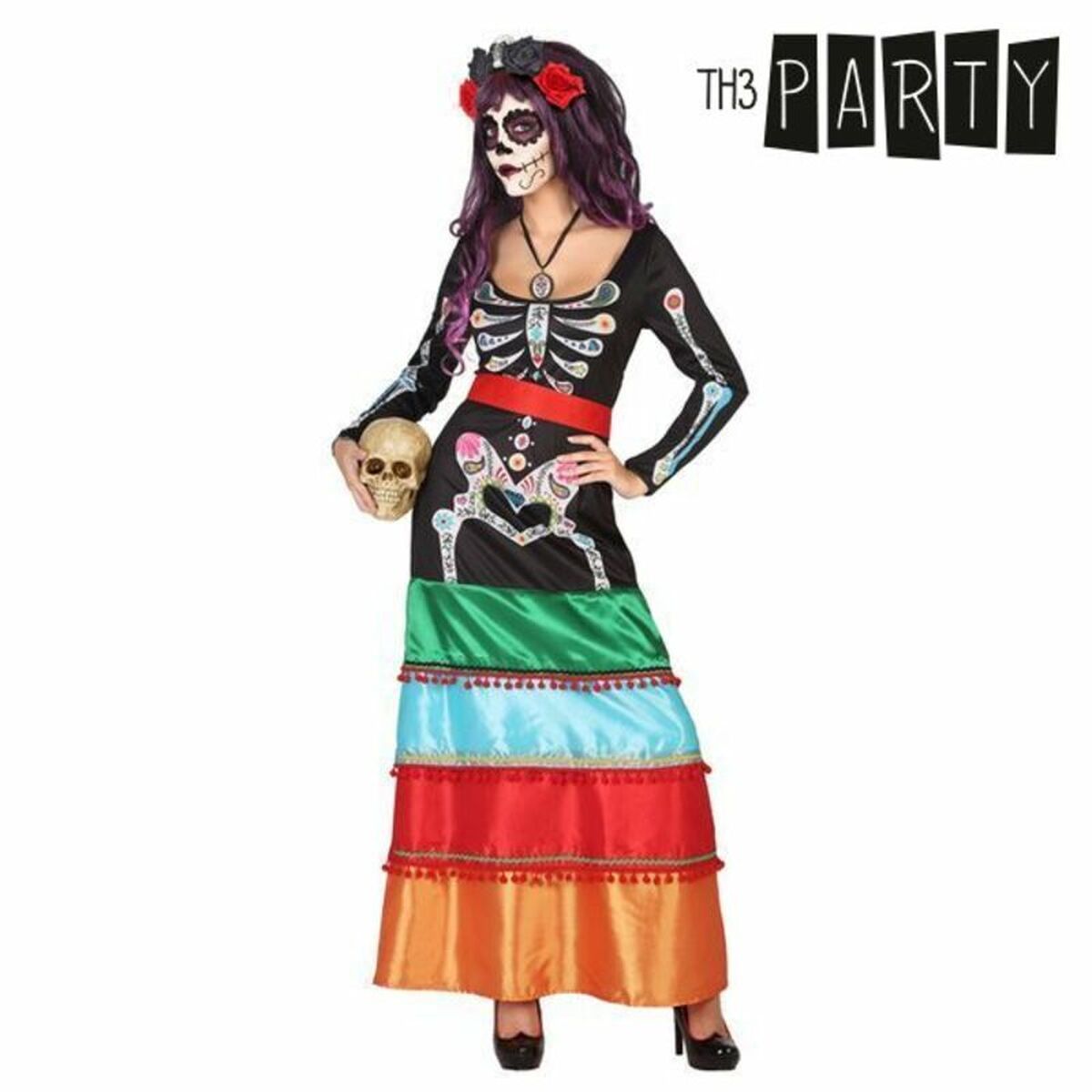 Costume per Adulti Th3 Party Multicolore Scheletro (2 Pezzi) Taglia:M/L
