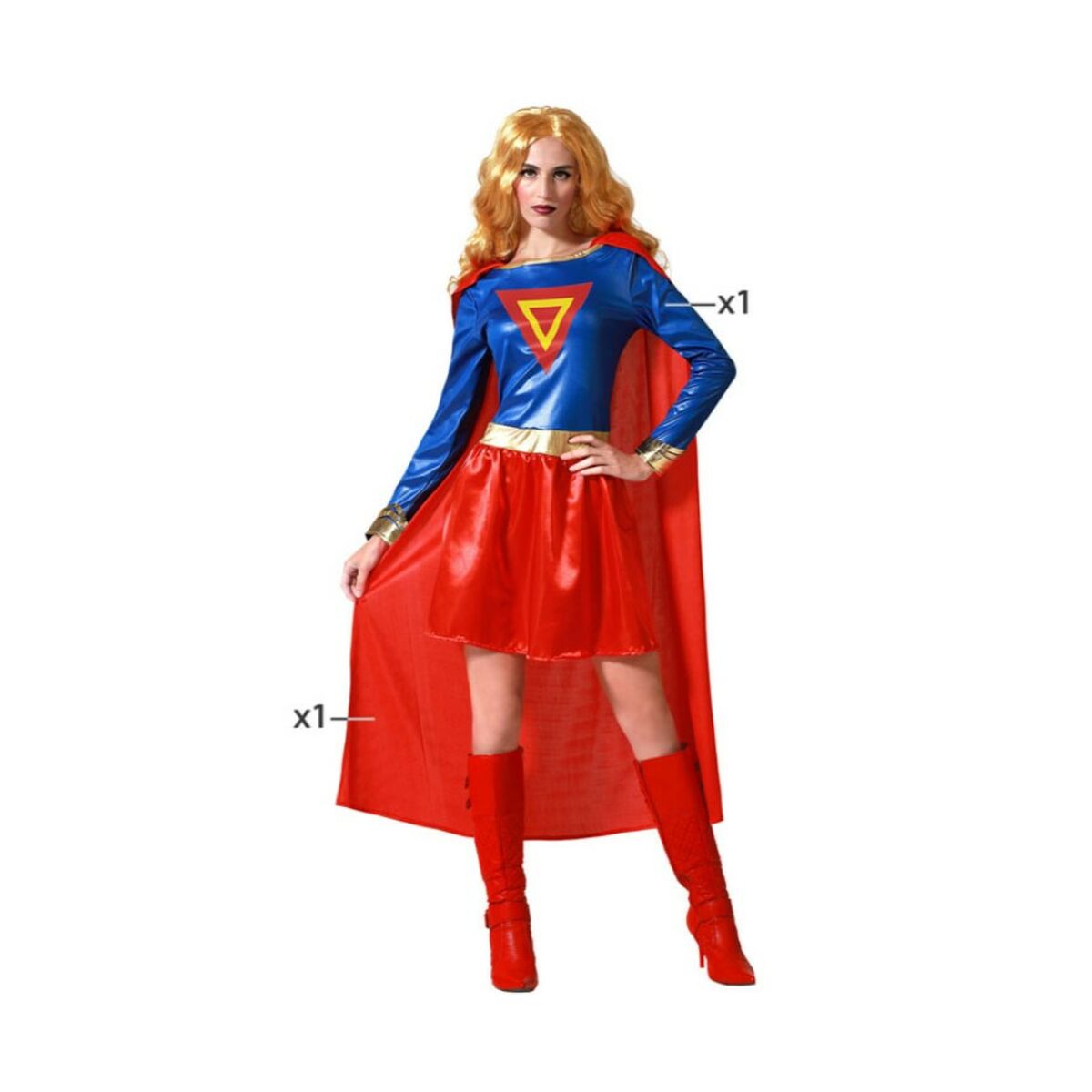 Costume per Adulti Azzurro Supereroe Donna Taglia:XS/S