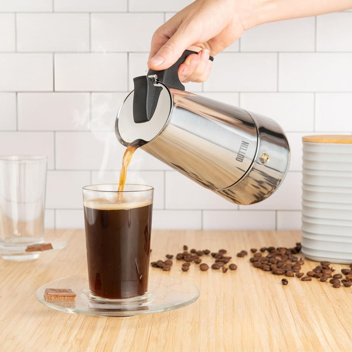 Caffettiera Italiana Quttin 4 Tazze (6 Unità)