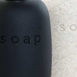 Dispenser di Sapone DKD Home Decor PVC Gres Scandinavo 8 x 8 x 18 cm (2 Unità)