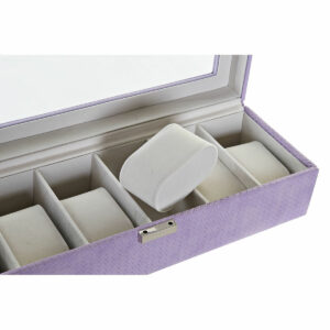 Scatola-Portagioie DKD Home Decor 8424001859894 33 x 11 x 9 cm Cristallo Lilla Poliuretano