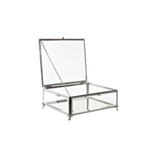 Scatola-Portagioie DKD Home Decor Trasparente Argentato Metallo Cristallo 25 x 21 x 10 cm