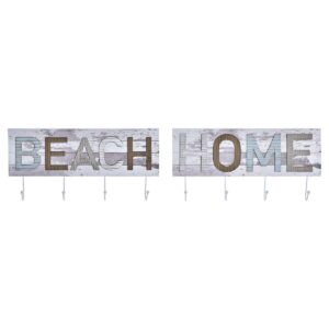 Appendiabiti da parete DKD Home Decor Legno Metallo Spiaggia 45 x 5 x 23 cm (2 Unità)