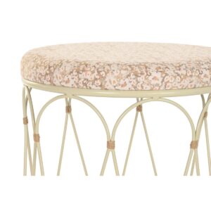Tavolo aggiuntivo DKD Home Decor Naturale Metallo Crema Rattan (35 x 35 x 49 cm)