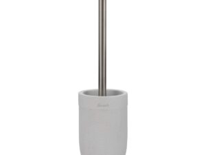 Scopino per il Bagno DKD Home Decor 10 x 10 x 37 cm Cemento Acciaio inossidabile Bianco