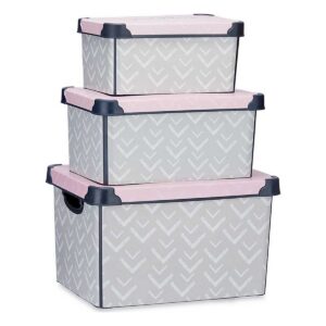 Set di Scatole per Sistemare Impilabili Kipit Vibes Plastica 29 x 23,5 x 39 cm