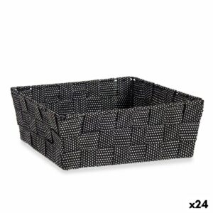 Cestino Multiuso Kipit A3-6930A9 Nero Stoffa 2,4 L 20 x 8 x 24 cm Intrecciato (24 Unità)