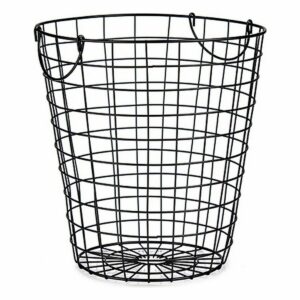 Cesto Kinvara W5759-M Nero Acciaio 30 x 30 x 30 cm Con manici (8 Unità)