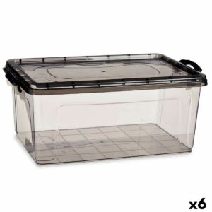 Scatola portaoggetti con coperchio Kipit TP547-2 Antracite Plastica 22 L (6 Unità)
