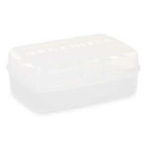 Scatola con scomparti Kinvara 02 1192 Bianco Trasparente Plastica 21,5 x 8,5 x 15 cm (12 Unità)