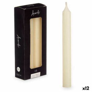 Set di Candele Acorde 126-B-AR Crema 2 x 2 x 20 cm (12 Unità)