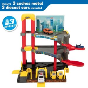 Parcheggio con Veicoli Speed & Go 37 x 29 x 25 cm (4 Unità)
