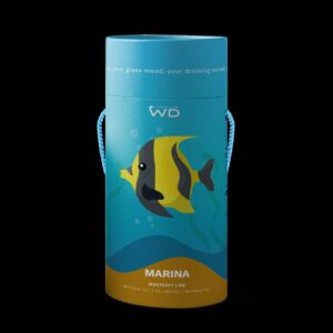 WD Lifestyle - Bottiglia in Vetro Borosilicato 1,2L con Tappo e Decorazione Interna (Pesce Tropicale Oro)