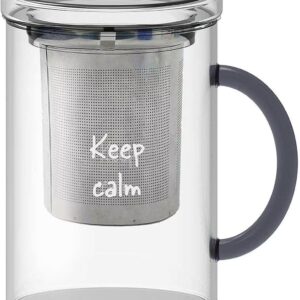 WD Lifestyle Infusion - Tazza da tè in vetro borosilicato, 414,6 ml, colore: Verde