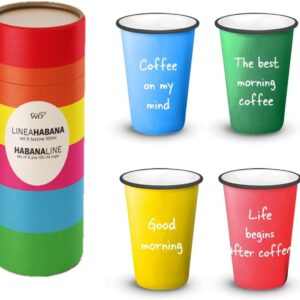 WD LIFESTYLE Set di 4 bicchieri da 350 ml. Porcellana New Bone China. In confezione regalo