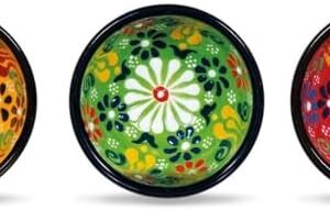 WD Lifestyle - Set Tre Coppette in Ceramica con Decoro a Rilievo Reallizzato a Mano