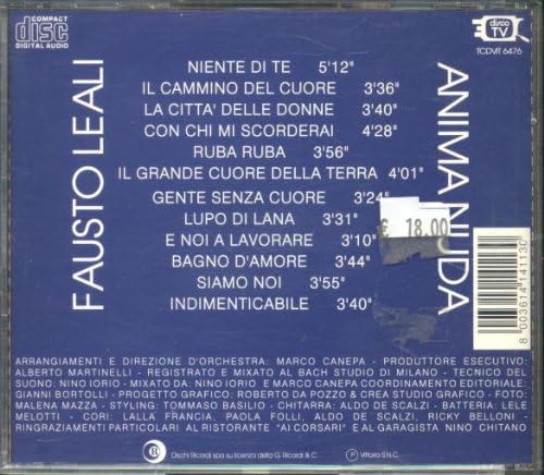 Anima Nuda [Audio CD] Fausto Leali
