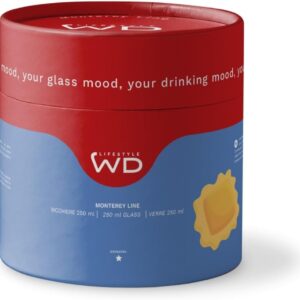 WD Lifestyle - Bicchiere in Vetro Borosilicato 250ml con Decorazione in Vetro Colorato Interna (Raviolo)