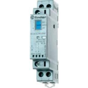 Finder Contattore Modulare 25 A Tipo 22.32. Selettore Auto ON/OFF, indicatore meccanico e LED, apertura contatti NO >= 3 mm, doppia rottura. Bobina AC/DC