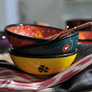 WD Lifestyle Set 6 coppette in Ceramica con Decoro in Rilievo.