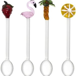 WD Lifestyle - Set 4 Cucchiaini da Caffè con Decoro (Rosa)
