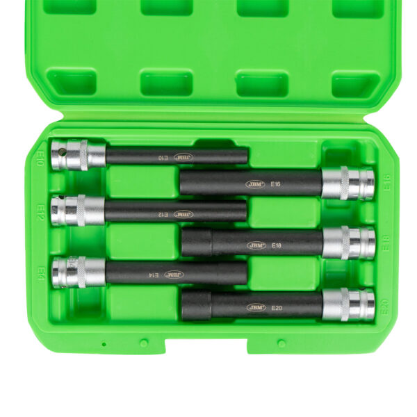 SET DI 6 BUSSOLE 1/2" TORX TIPO E EXTRA LUNGHE SATINATE