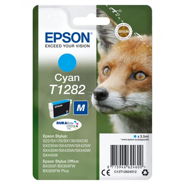 ORIGINAL Epson Cartuccia d'inchiostro ciano C13T12824012 T1282 ~175 Seiten 3,5ml
