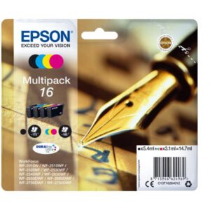 ORIGINAL Epson Multipack nero / ciano / magenta / giallo C13T16264012 16 4 cartucce d'inchiostro: T1621 + T1622 + T1623 + T1624