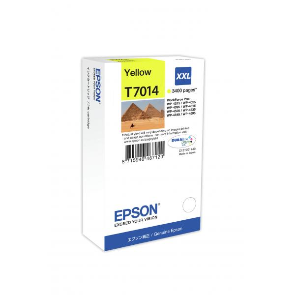 ORIGINAL Epson Cartuccia d'inchiostro giallo C13T70144010 T7014 XXL ~3400 Seiten XXL