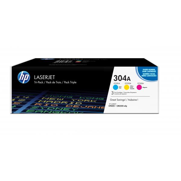 ORIGINAL HP Multipack ciano / magenta / giallo CF372AM 304A CC531A + CC532A + CC533A