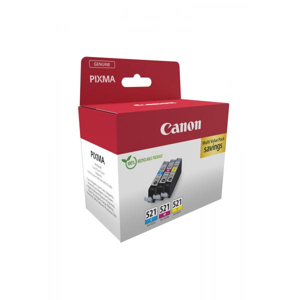 ORIGINAL Canon Multipack ciano / magenta / giallo CLI-521 2934B015