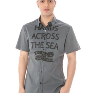 COSTUME NATIONAL CAMICIA MANICHE CORTE UOMO GRIGIO