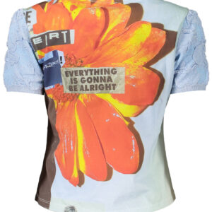 DESIGUAL T-SHIRT MANICHE CORTE DONNA AZZURRO