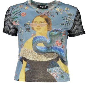 DESIGUAL T-SHIRT MANICHE CORTE DONNA AZZURRO