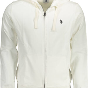 U.S. POLO FELPA CON ZIP UOMO BIANCO
