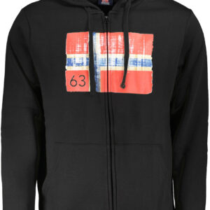 NORWAY 1963 FELPA CON ZIP UOMO NERO