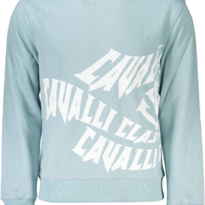 CAVALLI CLASS FELPA SENZA ZIP UOMO AZZURRO