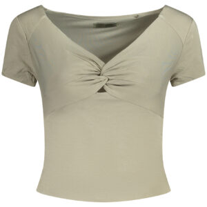 GUESS JEANS T-SHIRT MANICHE CORTE DONNA VERDE