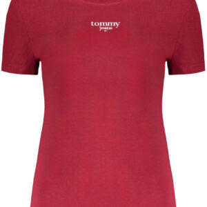 TOMMY HILFIGER T-SHIRT MANICHE CORTE DONNA ROSSO