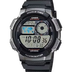 CASIO SPORT Mod. DIVER - WORLD TIME ILLUMINATOR 5 ALARMS, 10 YEARS BATTERY - GREY